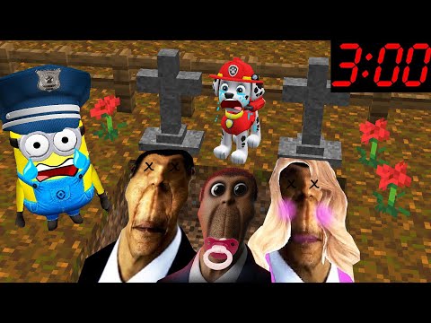 WHAT HAPPENED TO OBUNGA FAMILY AT 3:00 AM in MINECRAFT Minions GAMEPLAY