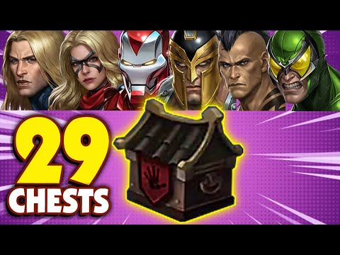 29 Shadowland Chest Open ft. Dark Avengers Characters - MARVEL Future Fight