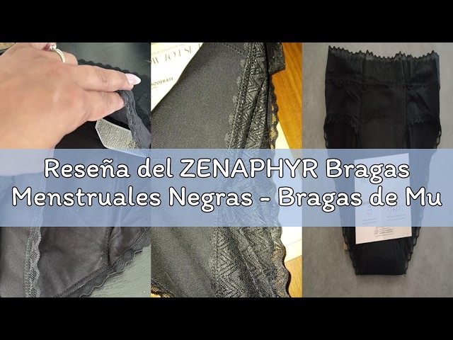 Vídeo relacionado con ZENAPHYR Bragas Menstruales Negras Ecológicas - Bragas de Mujer de protección Absorbente y Lavable - Ropa Interior Mujer Ecológica para el periodo - Lote de 3 - M