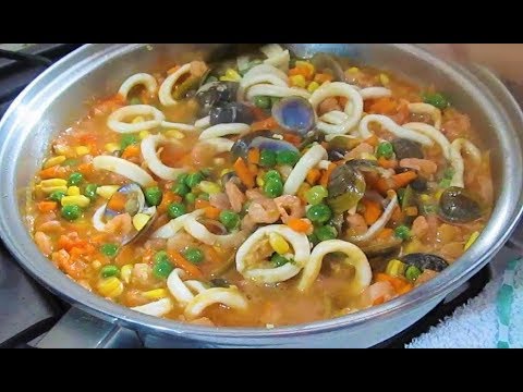 Cómo hacer ARROZ CON MARISCOS (Almejas, camarones y calamar) La cocina de Martica