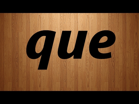 Que in French / Que French Pronunciation