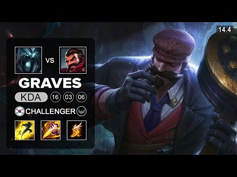 Graves vs Karthus Jungle - KR Challenger - Patch 14.4 Season 14