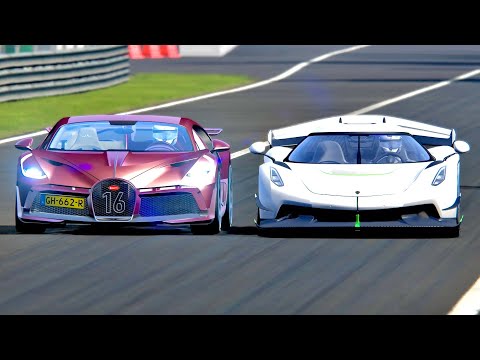 Koenigsegg Jesko vs Bugatti Divo with F1 2004 Engine - Monza