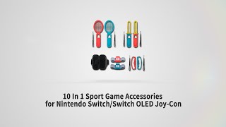 Mcbazel 10 In 1 Sport Game Accessories for Nintendo Switch/Switch OLED Joy-Con
