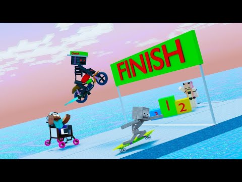 Monster School :  Monster Racing Challenge - Minecraft Animation