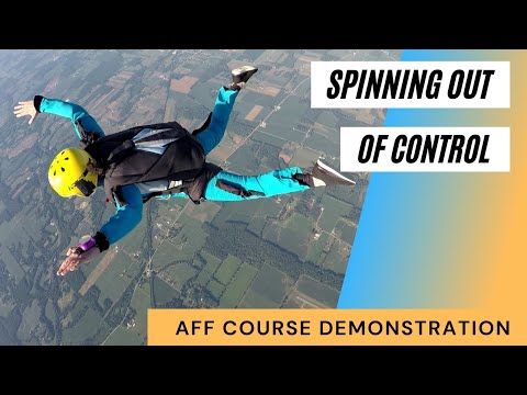 Becoming a skydiver | Spinning out of control | Freefall course demonstration