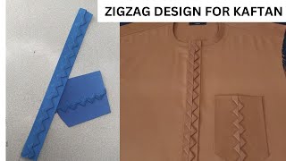 ZIGZAG DESIGN FOR KAFTAN POCKET AND PLACKET |Complete and detailed tutorial
