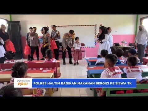 POLRES HALMAHERA TIMUR BERI MAKANAN BERGIZI KE SISWA TK DI KEC. MABA