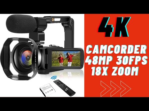 Video Camera 4K Camcorder Vlogging 48MP 30FPS 3" Touch Screen 18X Digital Zoom REVIEW