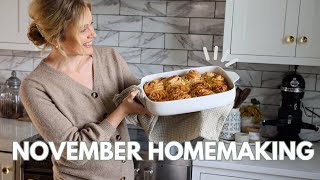 November Homemaking Days: sourdough cinnamon roll recipe/ saying goodbye to the dahlias/ farm life