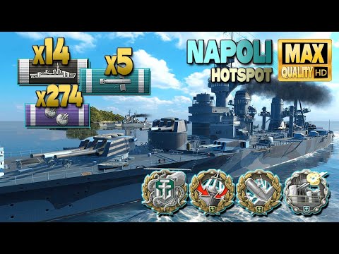 Cruiser Napoli: Good game on map Hotspot - World of Warships
