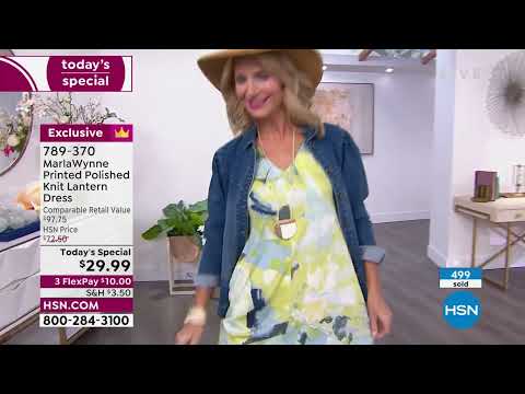 MarlaWynne Print Polished Knit Lantern Dress