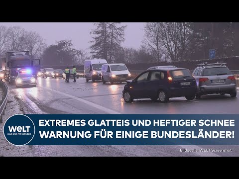 DEUTSCHLAND: Heftiges Glatteis und massenhaft Schnee! Unwetter hat viele Bundesländer fest im Griff