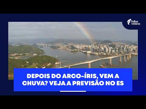 Céu da Grande Vitória amanhece com arco-íris