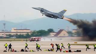 Caracas Shocked! US F-16 Female Pilot Takes Off at Full Speed During Emergency
