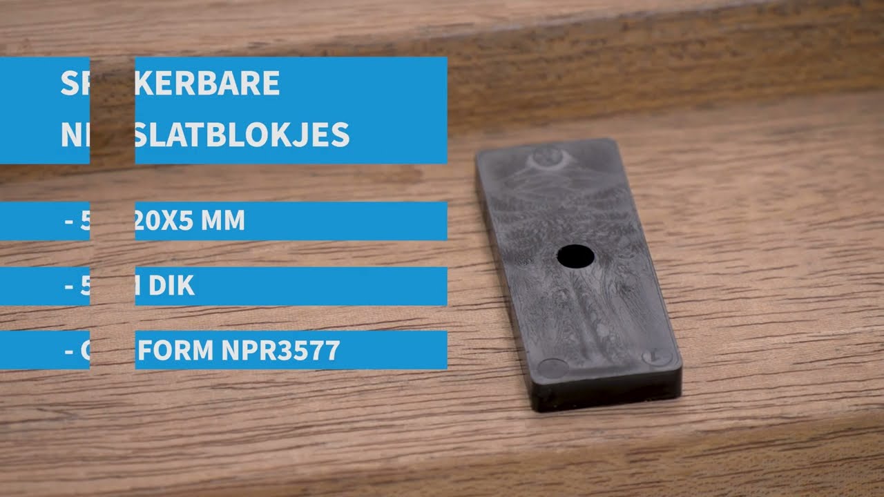 productvideo Spijkerbare Neuslat blokjes 50x20x5mm