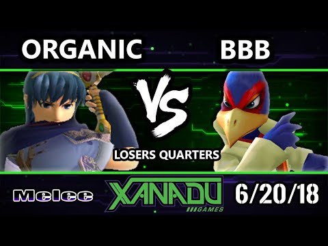 S@X 255 SSBM - organic (Marth) Vs. BBB (Falco) - Smash Melee Losers Quarters