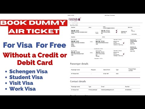 How to Book Dummy Air ticket for Visa for free | Dummy Air Flight Booking Online For Schengen Visa.