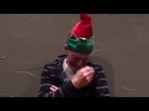 Patrick Stewart In A Dancing Christmas Hat