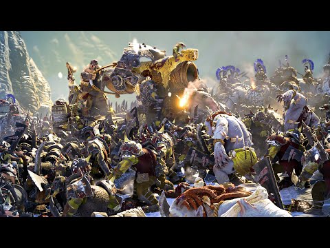 GREENSKINS and OGRE KINGDOMS vs KISLEV and EMPIRE - TotalWar Warhammer 3