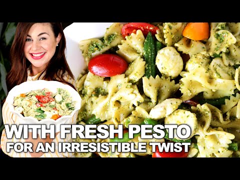Quick-Fix Pesto Pasta Salad With Fresh Mozzarella, Tomatoes, and Green Beans
