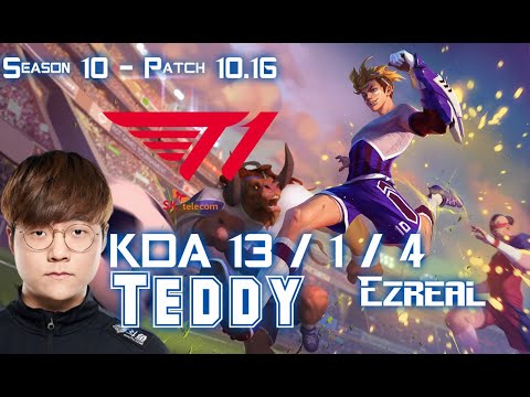 T1 Teddy EZREAL vs CAITLYN ADC - Patch 10.16 KR Ranked