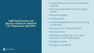 Qualifications for LTC Pharmacies