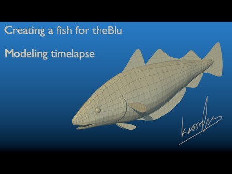 Creating a fish for theBlu using Blender - modeling time lapse 32x