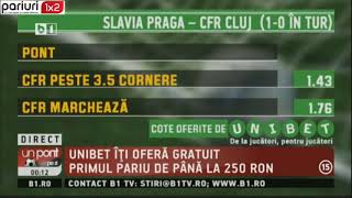 Meciul zilei Unibet: Slavia Praga – CFR Cluj » Ponturi in cotele 1.43 si 1.76!