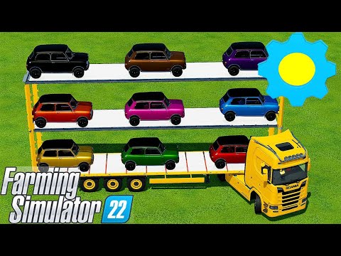 MINI COOPER FLIGHT WITH PARKOUR OBSTACLES Ep3 || TRANSPORT OF COLORS - Farming Simulator 22