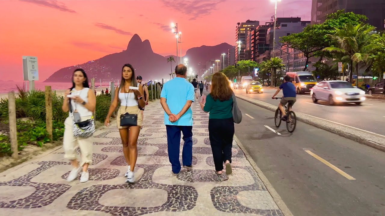 Immersive street-level walking tour through Rio de Janeiro Ipanema, Brazil, showcasing authentic urban landscapes, local architecture, and the vibrant atmosphere of the city's neighborhoods