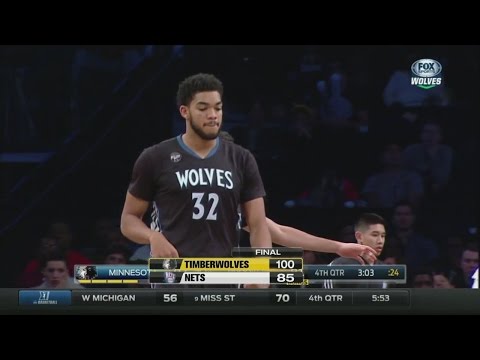 HIGHLIGHTS: Karl-Anthony Towns goes for a double double in Brooklyn