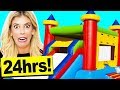 24 Hours In A BOUNCE HOUSE In My LiViNG ROOM