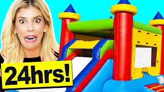 24 Hours in a BOUNCE HOUSE in my LiViNG ROOM!