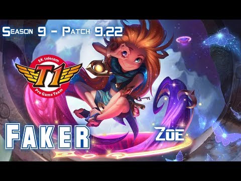 SKT T1 Faker ZOE vs RYZE Mid - Patch 9.22 KR Ranked