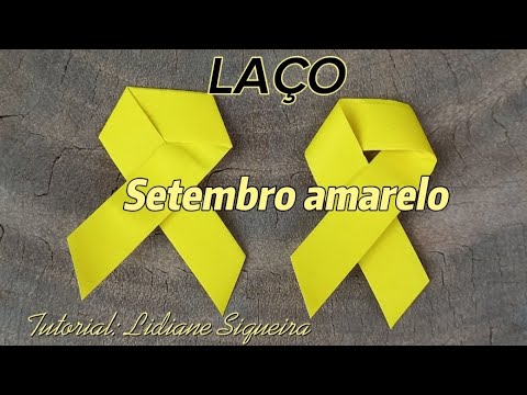 Aprenda a dobrar o laço do setembro amarelo