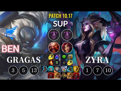 AF Ben Gragas vs Zyra Sup - KR Patch 10.17