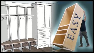 (Part 1) DIY Laundry Room Cabinets - EASY and Professional Mud Room