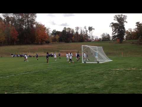 102415 Kristi Wharton #12 Places A Beautiful Corner Kick to Lexy Cook #15 of Choate
