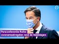 Persconferentie Rutte: de coronamaatregelen rondom de feestdagen