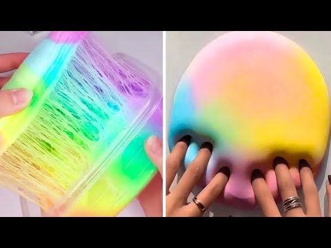 Barbie Slime Mixing Makeup,Parts,Glitter Into Slime. Satisfying slime  videos. #ASMR#satisfying#slime 