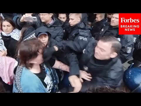 Police In Berlin Punch, Forcibly Arrest Protesters During Clash At Pro-Palestinian Rally