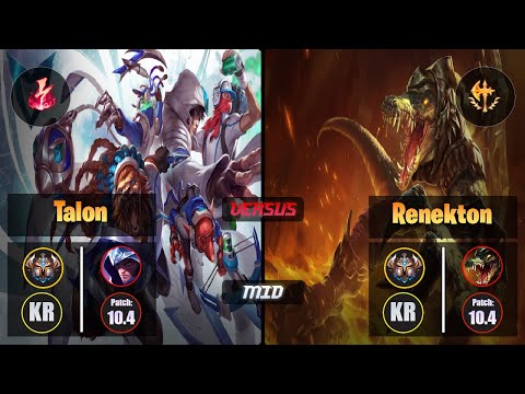 Challenger TALON [Electrocute] (Mid) VS  RENEKTON - Challenger KR Patch 10.4