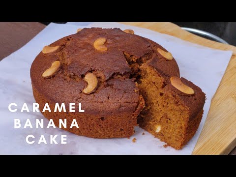 soft and tasty caramel banana cake/easy cake