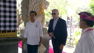 Download lagu Momen Kedatangan Presiden USA Joe Biden di Taman Hutan Raya Bali mp3