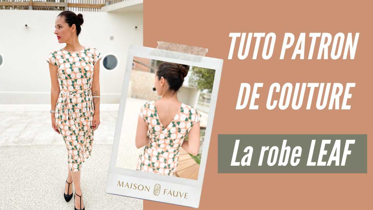 Patron couture robe, top Leaf / PDF (A4, A3, A0, US Letter) – Tailles 34 à 56 – Cadres, Calques par Taille, Vidéoprojection