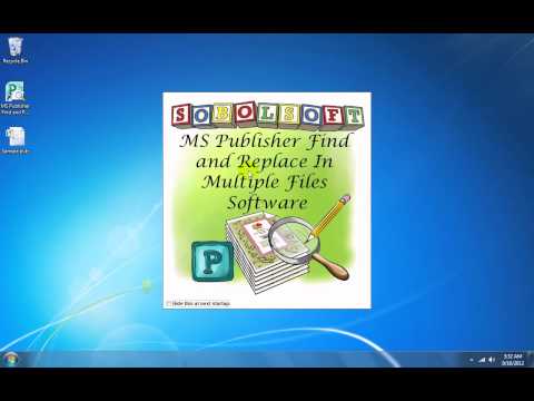 MS Publisher Find and Replace In Multiple Files Software