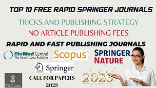 How to publish papers in Scopus index journals for Free #Springer #BMC #Springeropen #Scopus #sci