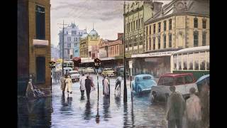 Painting 'A Rainy Day in Hobart, c.1957'