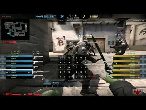 s1mple POV (Na`Vi) vs MiBR - mirage - 52-28  / ESL Pro League Season 13